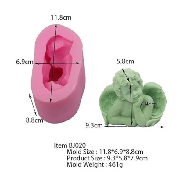 Molde de silicona 3D Angel Candle Mold DIY Cake Decoración_2