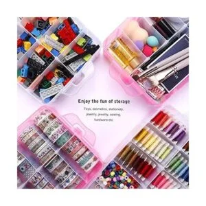 SGHUO Caja de almacenamiento rosa de 3 niveles caja_5