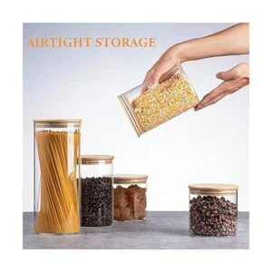 Tarros de almacenamiento de vidrio Juego de 5_4