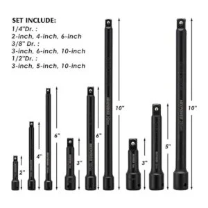 MIXPOWER Juego de barras de extensión de 9 piezas_4