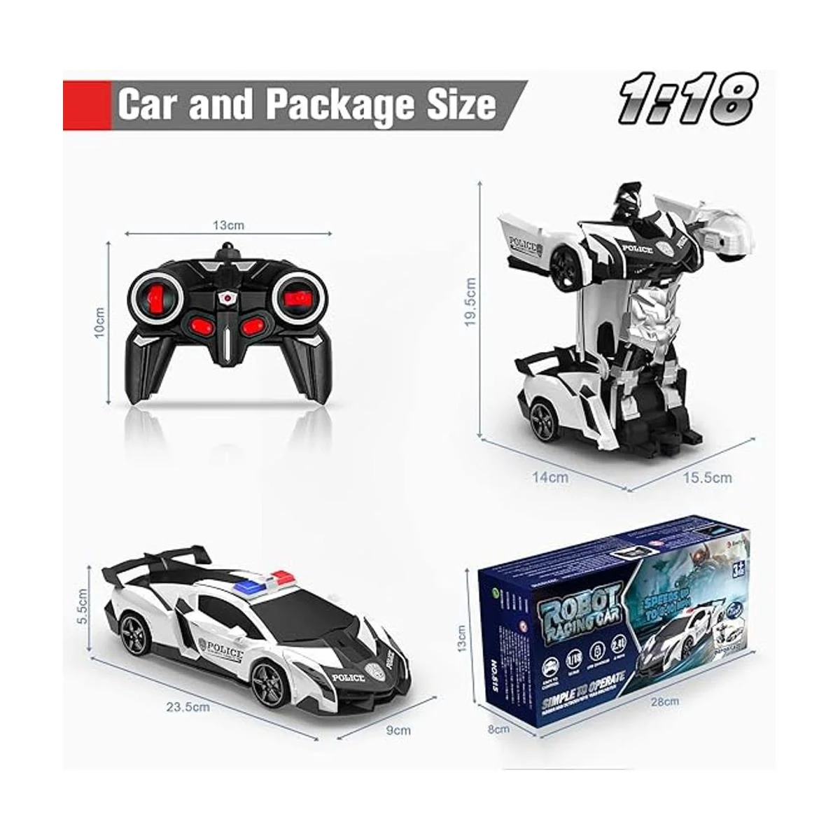 Transform Rc Cars para niños de 4 a 7 8 a 12 Bluejay 2.4_4