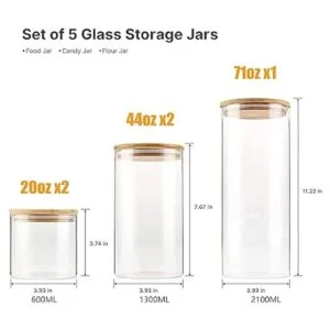 Tarros de almacenamiento de vidrio Juego de 5_3