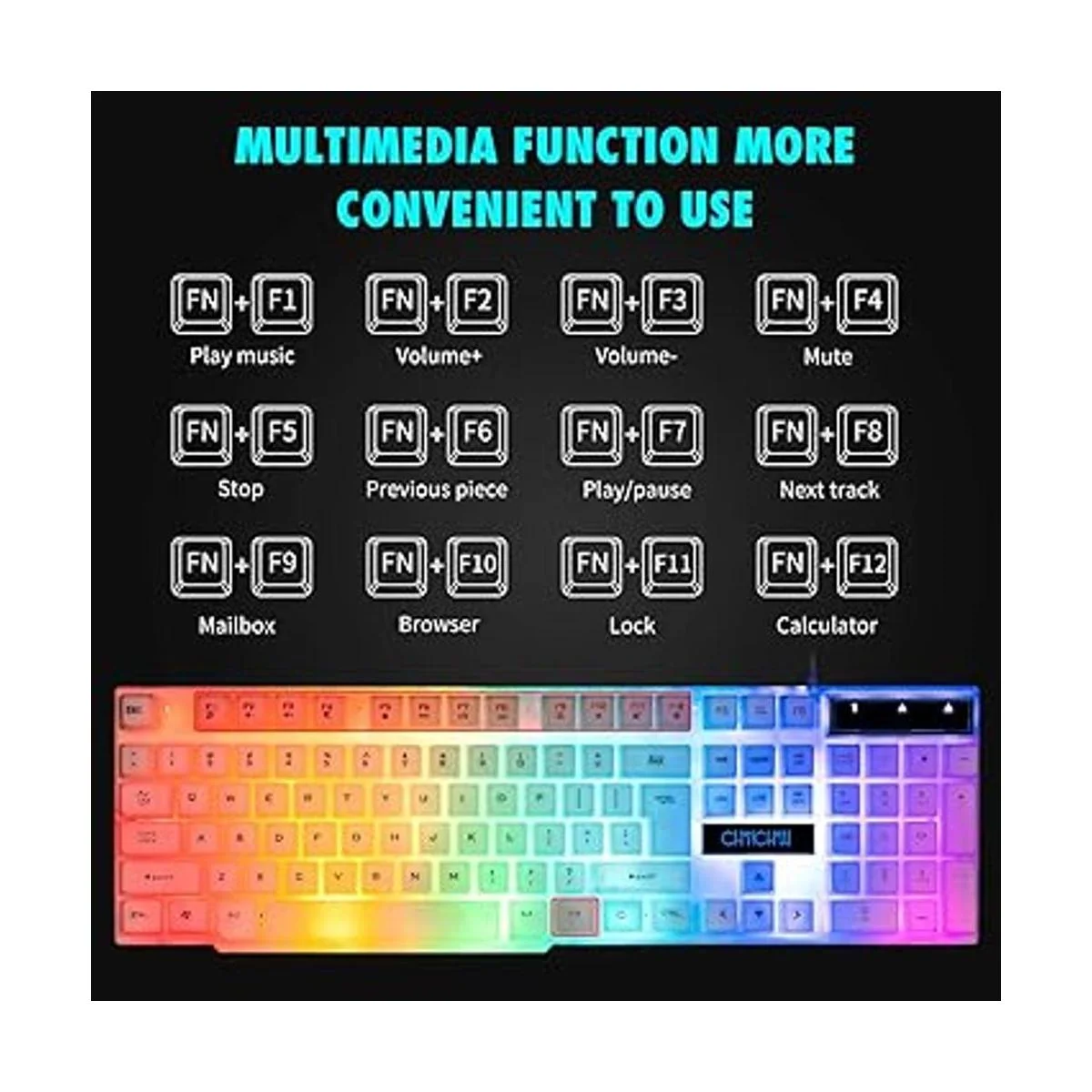 Combo de teclado y mouse RGB para juegos teclado con_3