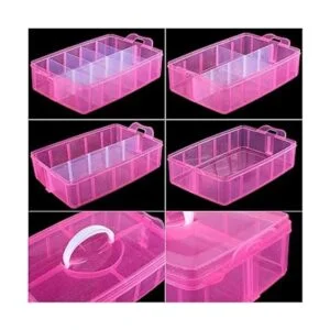 SGHUO Caja de almacenamiento rosa de 3 niveles caja_3