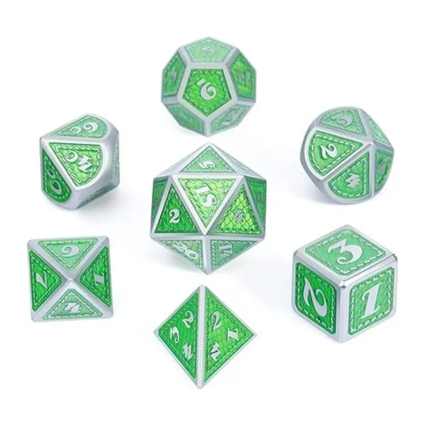 DND Juego de dados de metal con estaño de metal de_5