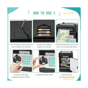 Alcancía en efectivo negro el mejor regalo de alcancía_6