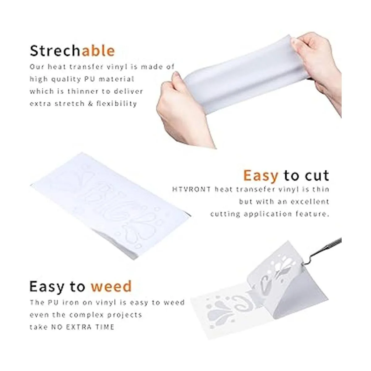Htvront Paquete de láminas de vinilo de transferencia de_3