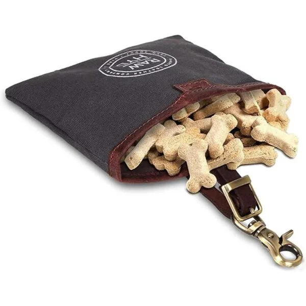 RAW HYD Bolsa de golosinas para perros cuero y lienzo_2