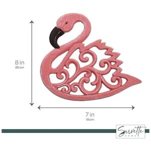 Salvamanteles de flamenco rosa de hierro fundido para_6
