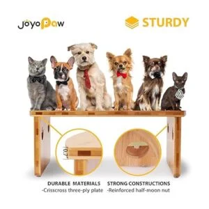 Cuencos elevados para perros cuenco elevado de bambú para_4