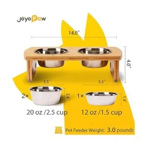 Cuencos elevados para perros cuenco elevado de bambú para_2