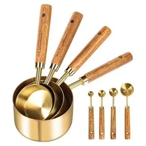 GuDoQi Juego de 8 tazas y cucharas medidoras mango de_1