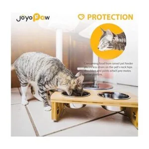 Cuencos elevados para perros cuenco elevado de bambú para_5