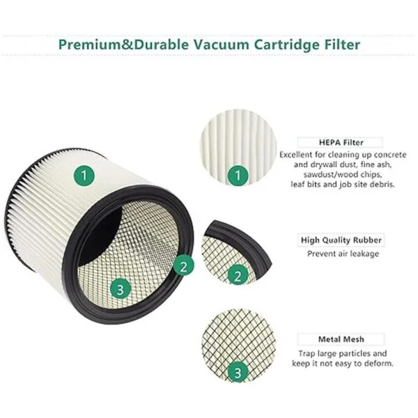 Filtro de repuesto para cartucho HEPA 90304 90350 Shop_3