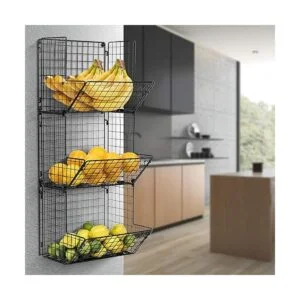 Sorbus Cesta de alambre de 3 niveles para fruta_2