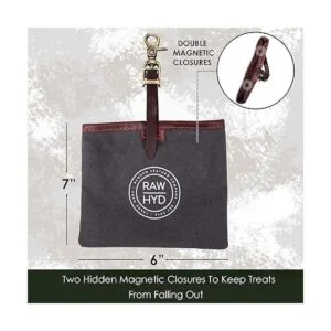 RAW HYD Bolsa de golosinas para perros cuero y lienzo_4