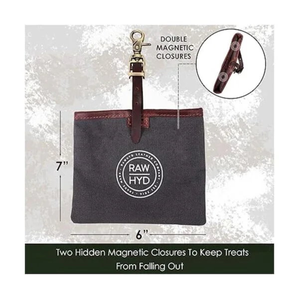 RAW HYD Bolsa de golosinas para perros cuero y lienzo_4