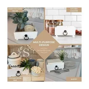 Servilletero de madera con 4 pies soporte rústico para_2