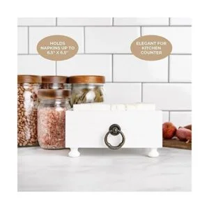 Servilletero de madera con 4 pies soporte rústico para_4