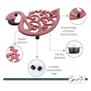 Salvamanteles de flamenco rosa de hierro fundido para_5