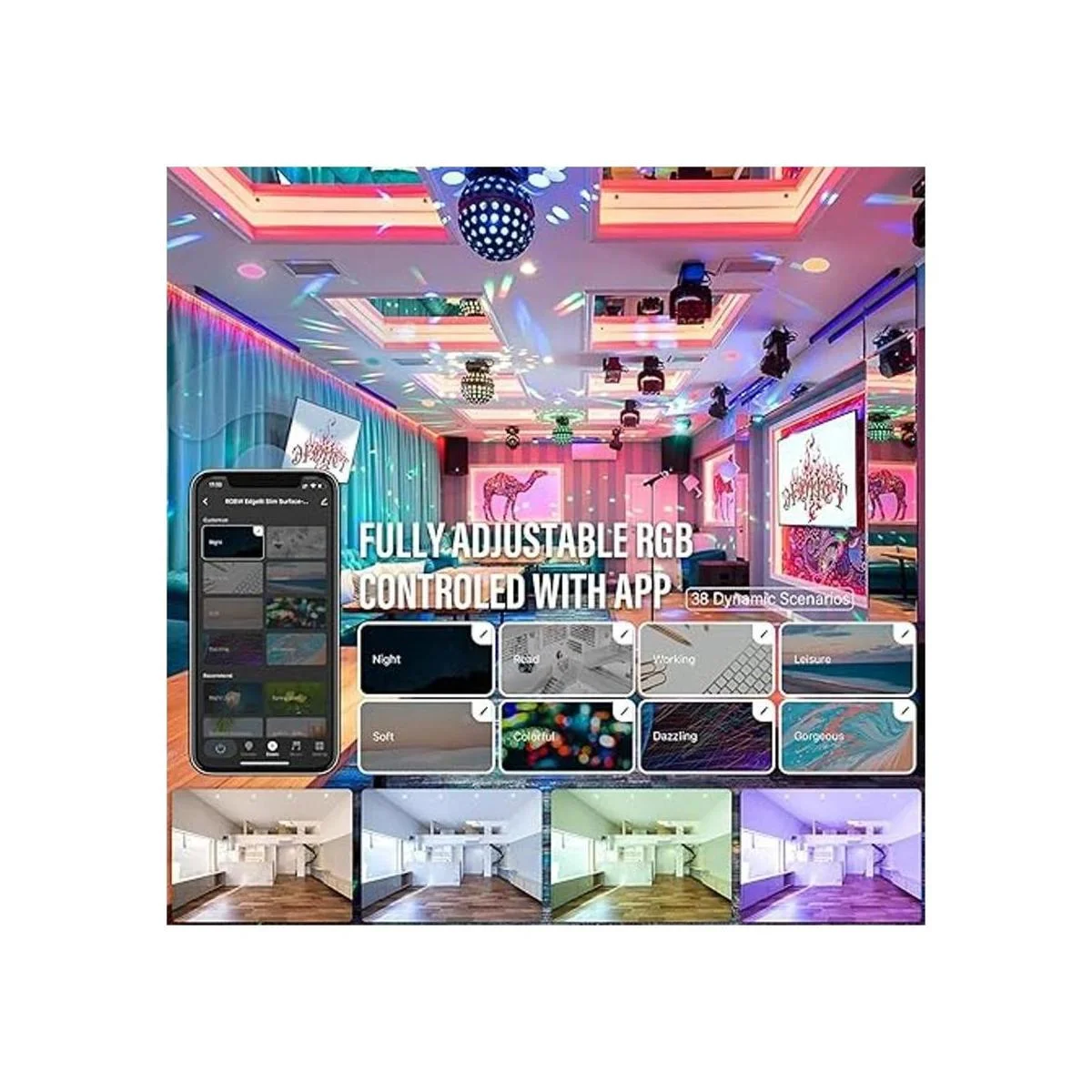 JULLISON Luz LED inteligente inteligente de 4 pulgadas_6