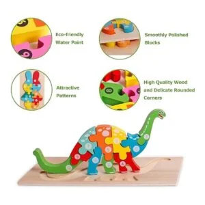 Paquete de 6 rompecabezas de madera para niños de 2 a 4_3