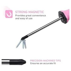 FASTPRO Juego de destornilladores magnéticos rosados de 12_5