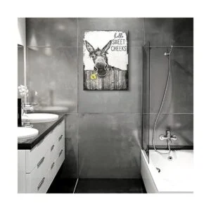 citari Arte de pared de baño de granja póster divertido_3