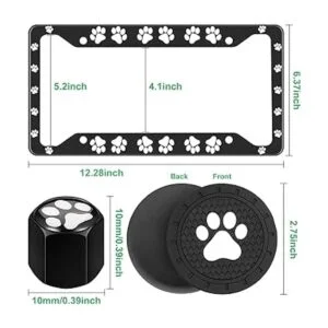 2 fundas para placa de matrícula con estampado de patas_2