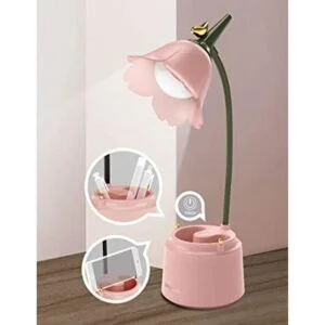 Lámpara de escritorio rosa lámpara LED recargable con_1