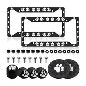 2 fundas para placa de matrícula con estampado de patas_1