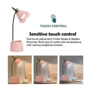 Lámpara de escritorio rosa lámpara LED recargable con_3