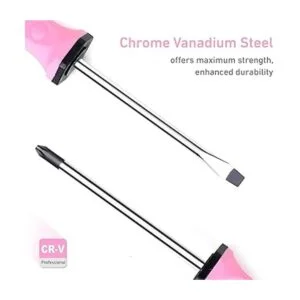 FASTPRO Juego de destornilladores magnéticos rosados de 12_4