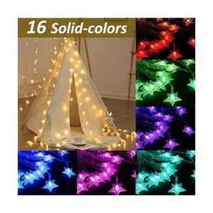 Solhice Guirnalda de luces de estrella que cambian de_2