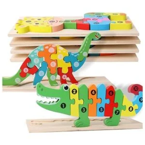 Paquete de 6 rompecabezas de madera para niños de 2 a 4_1