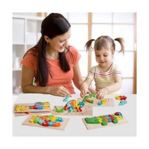 Paquete de 6 rompecabezas de madera para niños de 2 a 4_4