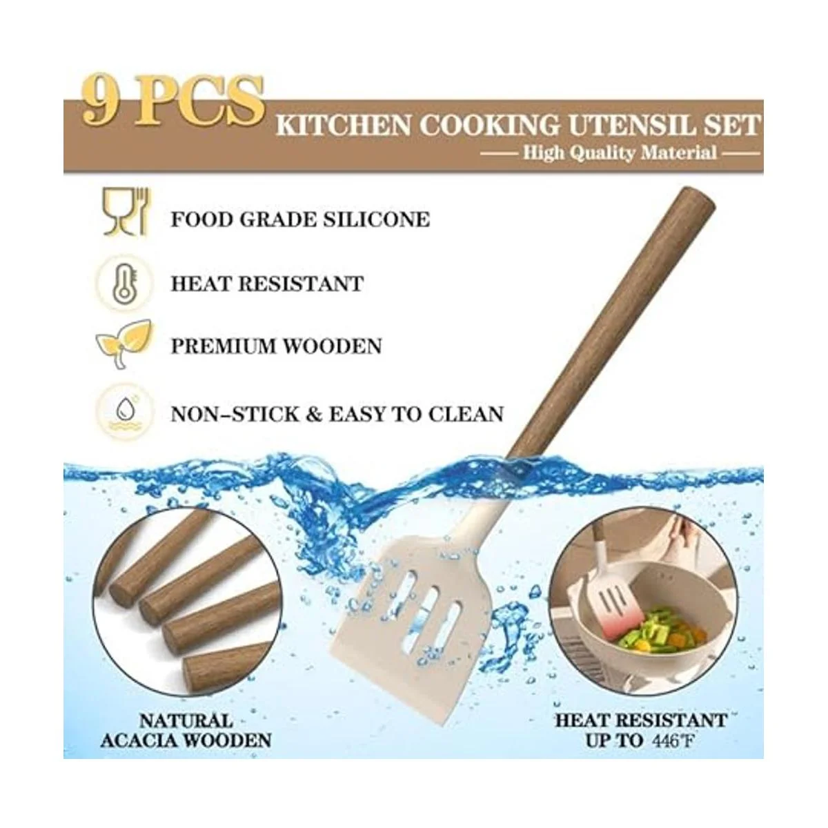 Juego de utensilios de cocina de silicona 9 piezas_4