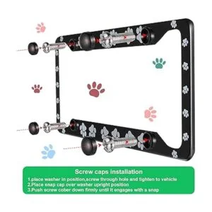 2 fundas para placa de matrícula con estampado de patas_3