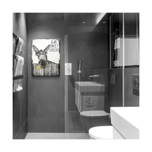 citari Arte de pared de baño de granja póster divertido_4