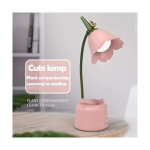 Lámpara de escritorio rosa lámpara LED recargable con_2