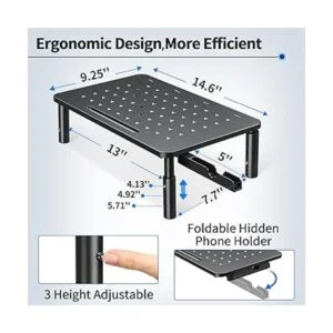 Zimilar Paquete de 2 soportes elevadores para monitor de 3_4