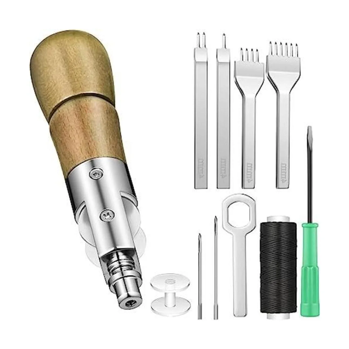 Juego de 10 punzones de costura de cuero punzón de_1