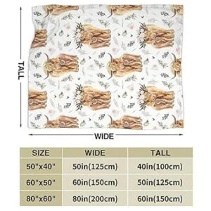 Manta y mantas con estampado de vaca de las tierras altas_4