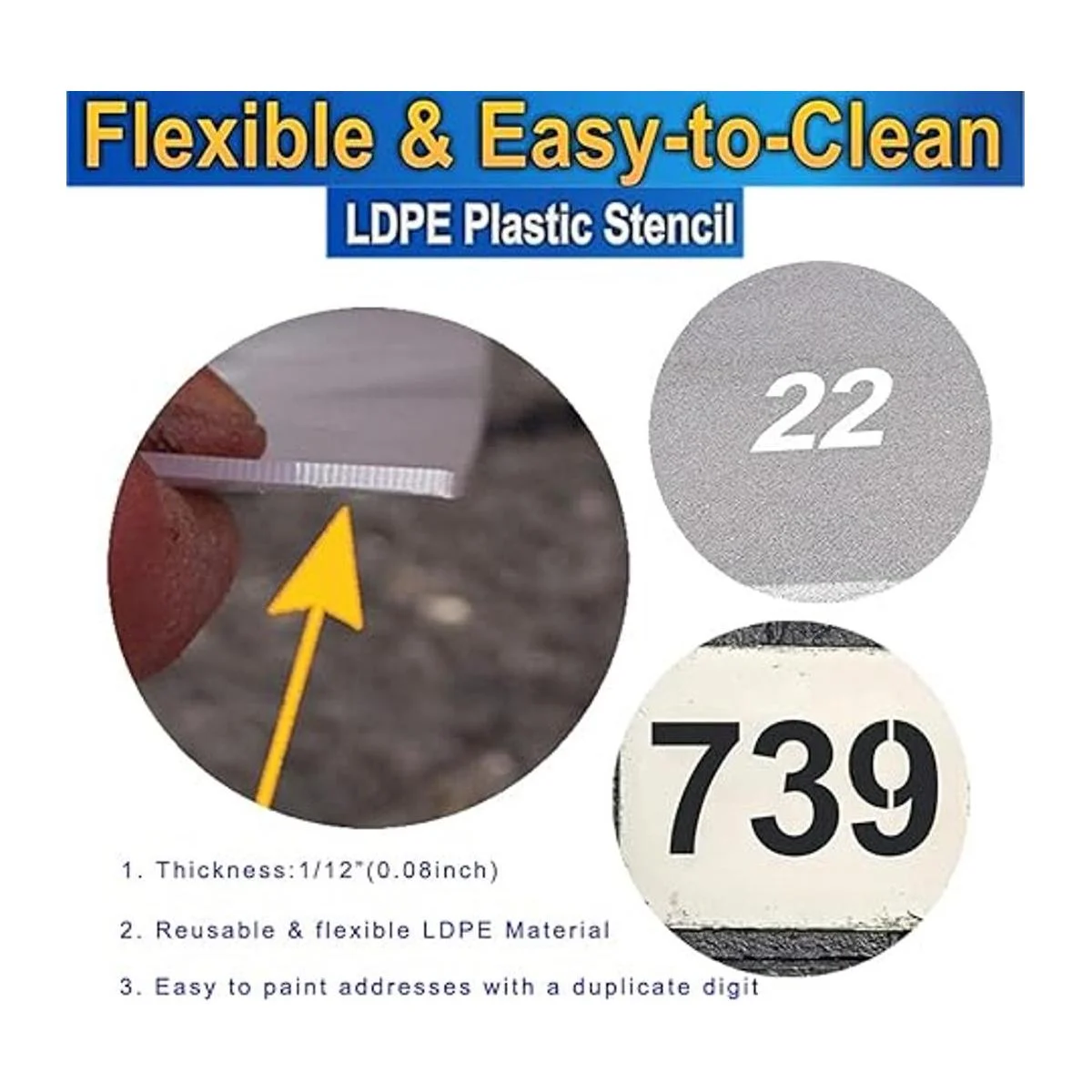 Deezio Plantillas de pavimento con números de 6 pulgadas_4