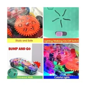 TOOTY Coche con luz transparente Juguetes de coche para_3