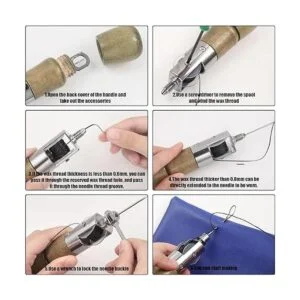 Juego de 10 punzones de costura de cuero punzón de_4