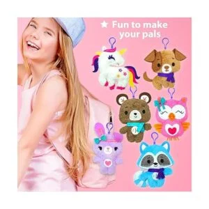 KRAFUN Kit de llavero de costura de unicornio para niños_4
