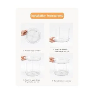 Roninkier Tocadiscos transparentes LazySusan de 2 niveles_6