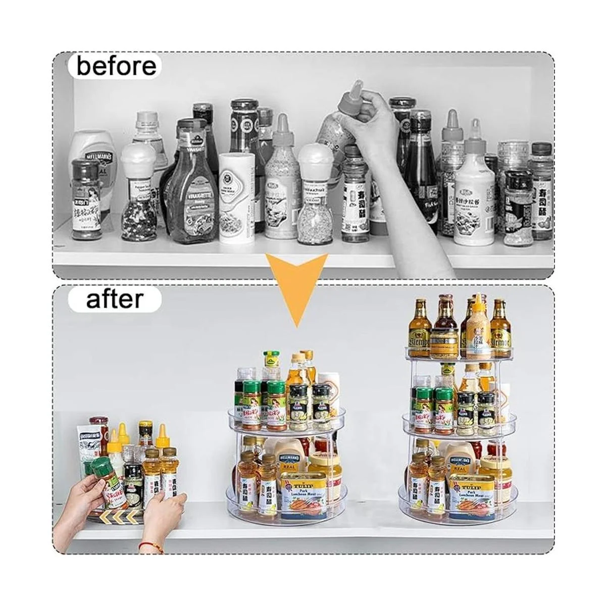 Susan perezoso antideslizante de 3 niveles para cocina_4