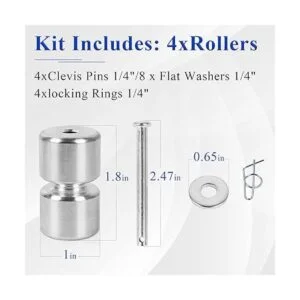 Paquete de 4 rodillos de aleación de aluminio anillos de_2